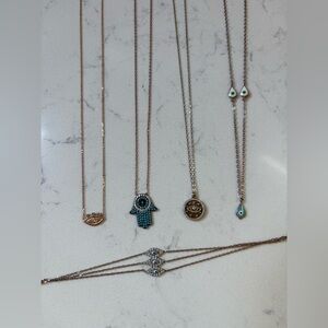 Judaica Rose Gold Evil Eye Hamsa Necklaces & Bracelet
